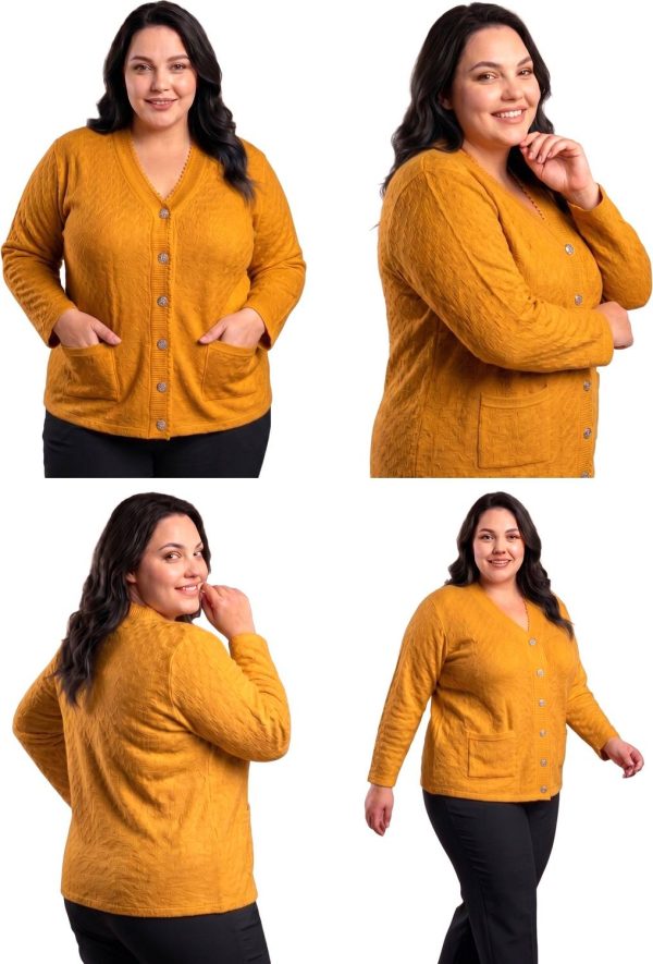 ENOV Solid V Neck Casual Women Yellow Sweater