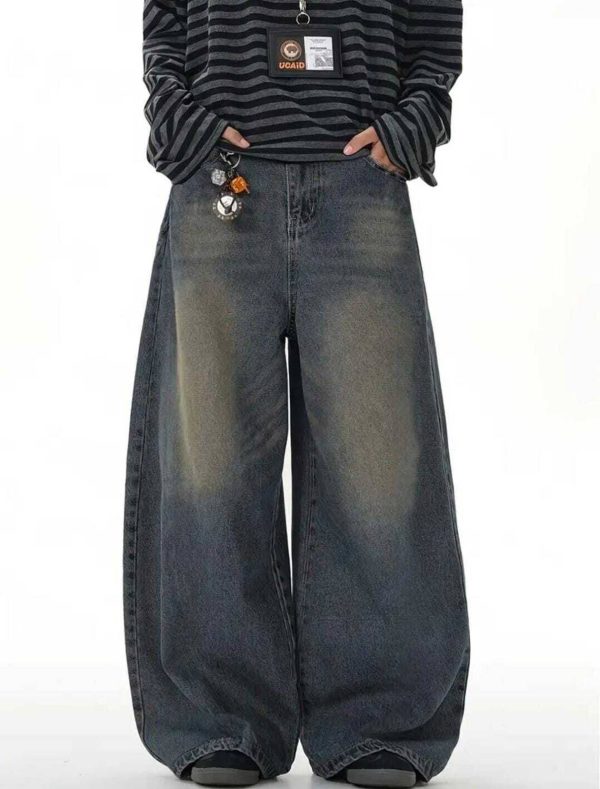ESLITA Baggy Fit Women Dark Blue Jeans