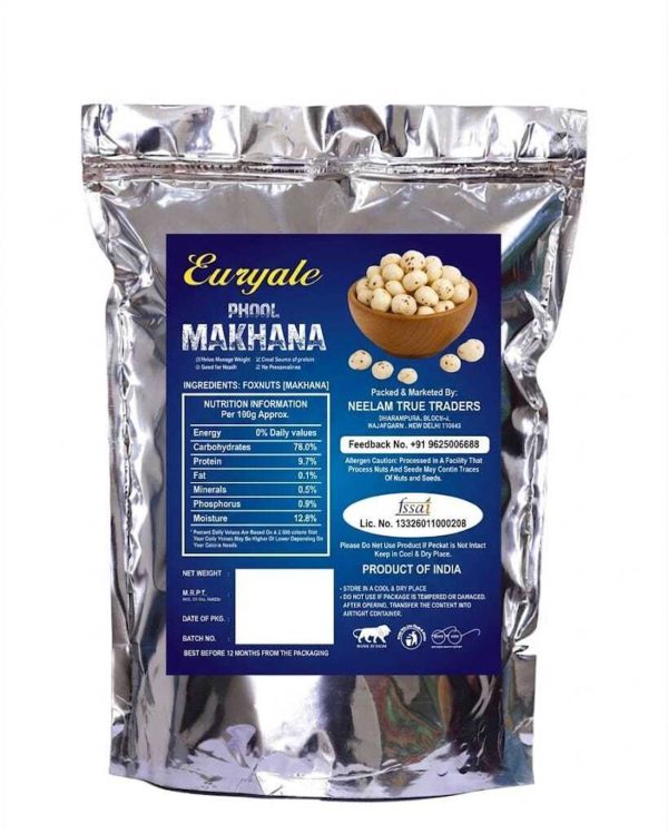 euryale Natural High Protein Makhana Lotus Seeds makhana (50gm) Fox Nut