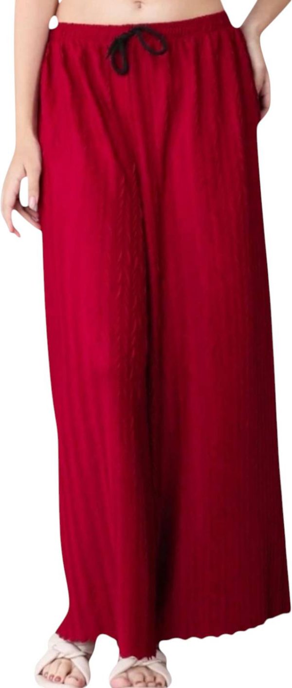 FABBIZZ Loose Fit Women Red, White Trousers