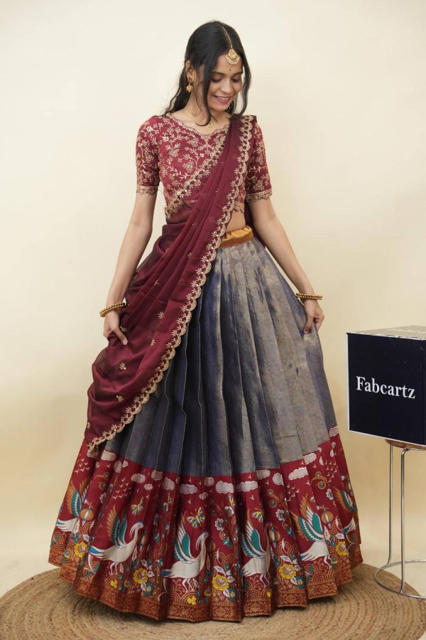 Fabcartz Embroidered Semi Stitched Lehenga Choli