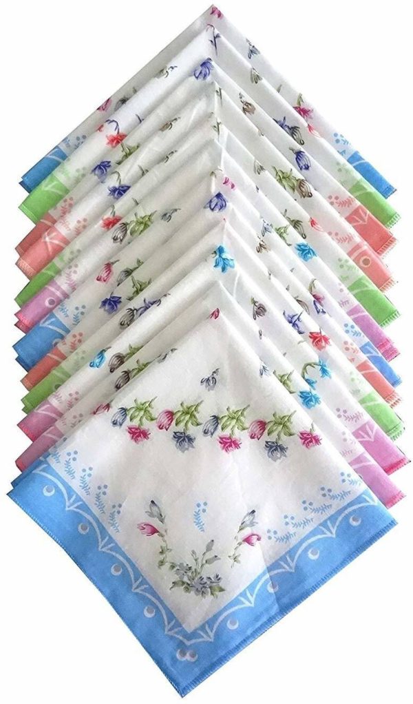 FabSquare Premium 100% Cotton Colorful Floral Prints for women Girls ["Multicolor"] Handkerchief