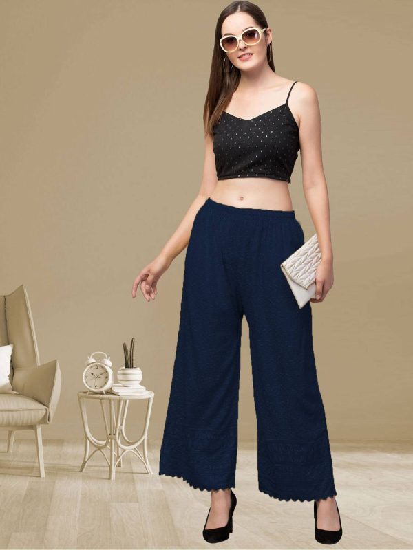 FamBee Relaxed Women Dark Blue Trousers