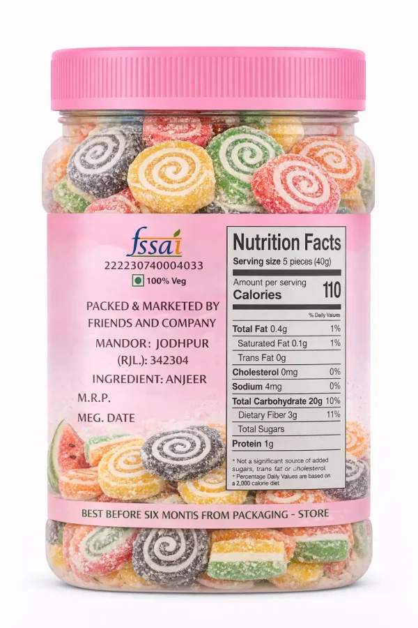crispcraze Jelly Candy jalabi jelly candy Fruits Flavour Mix Flavours 400 Gram Jar Pack mix fruit, mix fruit jelly, jelly toffee Jelly Candy