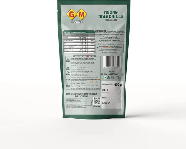 GM FOODS by GM FOODS Moong Tawa Chilla 400 Gram ( Pack Of 3)
