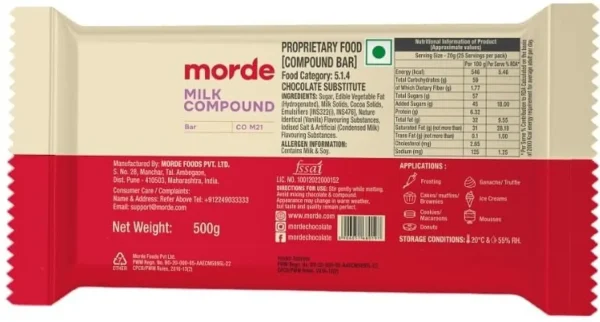 TRENDING PRODUCTS VILLA Morde Milk Compound Chocolate Bar 500g | Premium Cooking Slab for Baking Bar