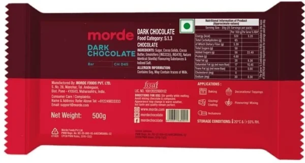 TRENDING PRODUCTS VILLA Morde Dark Chocolate Block CH D45 500g | Professional Baking & Molding Slab Bar