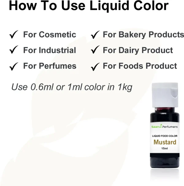 Saanvi perfumers Liquid Mustard Color for Foods & Cosmetic Products Brown