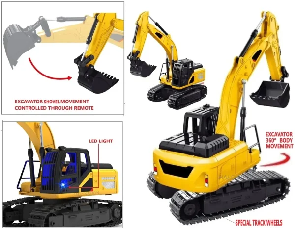HALO NATION 6 Channel RC Excavator Rechargeable Truck With 360° Rotation & Moving Shovel