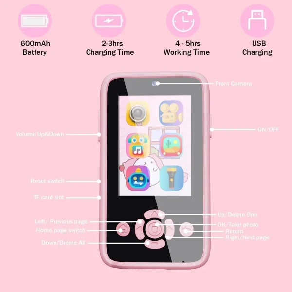 DIRIZO Kids Smart Phone for Girl Boy Birthday Gifts for Girls Age 3-10 Kids Toys