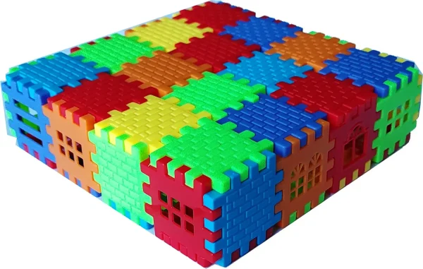 House Block Multi Colored 75 Pcs House Building Blocks, Educational Puzzle Toy