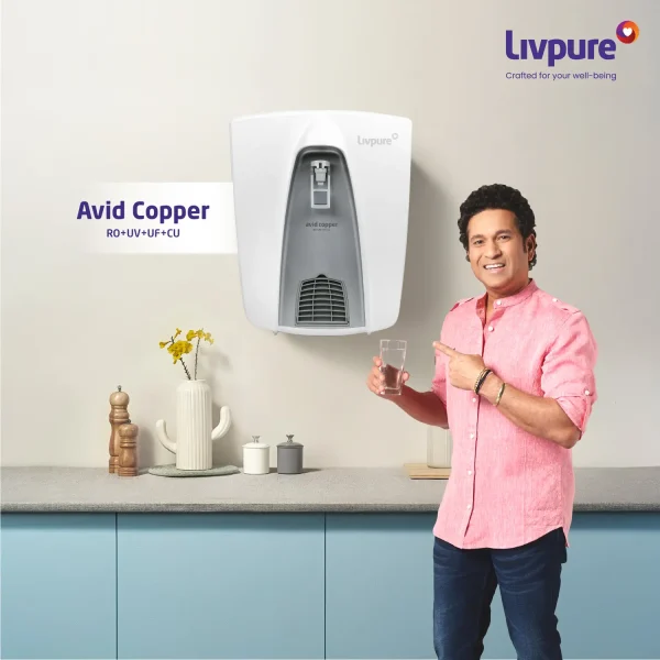 LIVPURE LIV-AVID-COPPER 8 L RO + UV + UF + Copper + Minerals Water Purifier 8 STAGE ADVANCED PURIFICATION| SUITABLE FOR ALL - BOREWELL, TANKER,...