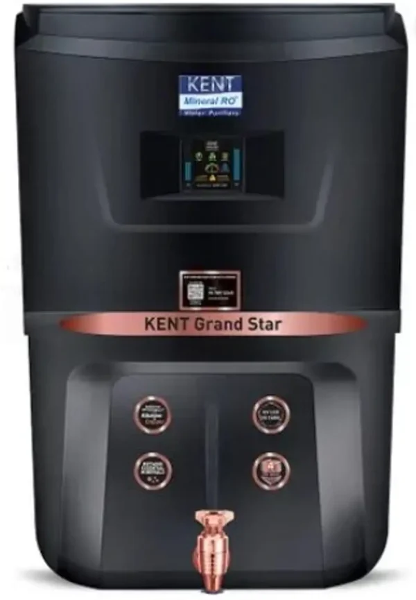 KENT GRAND STAR ZWW BLACK 9 L RO + In-Tank UV + UF + Copper + Alkaline + Minerals + TDS Control Water Purifier