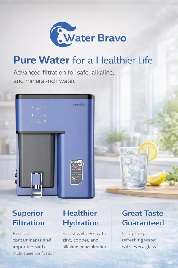 Water Bravo Aqua Innovica RO Water purifier 10 L RO + UV + UF + Minerals + TDS Control Water Purifier