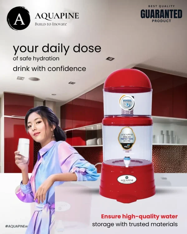 AQUAPINE UF MINERAL POT NON ELECTRIC MINERAL WATER POT (municipal water purifier) 16 L Gravity Based Water Purifier