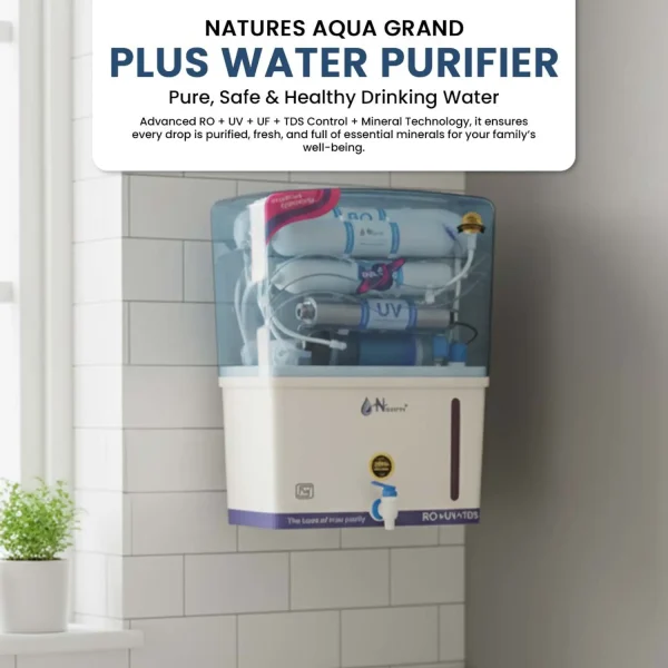 Natures Aqua Copper RO water purifier Electric Water Purifier with Metallic Sheet 12 12 L RO + UV + UF + TDS Control Water Purifier