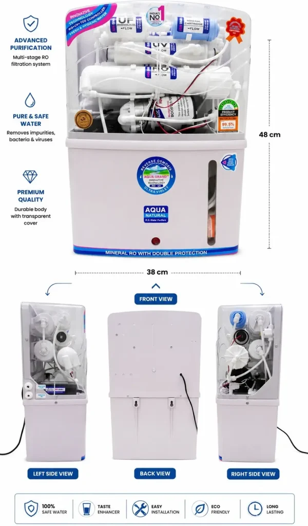 Sure from Aquaguard AQ-GRAND-PLUS-12LTR-5 12 L RO + UV + UF + Minerals + TDS Control Water Purifier