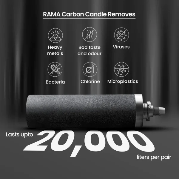Rama Stainless Steel Non Electric Filter | 8L Storage, 2 Carbon Candles & PP Tap | 17 L Gravity Based Water Purifier