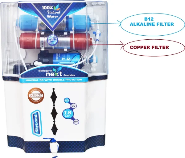 AQUA SKYLAND Model 18 L ALKALINE VITAMIN B12 + COPPER FILTER + + TDS+ALKALINE VITAMIN B12+COPPER FILTER + 18 L RO + UF Water Purifier