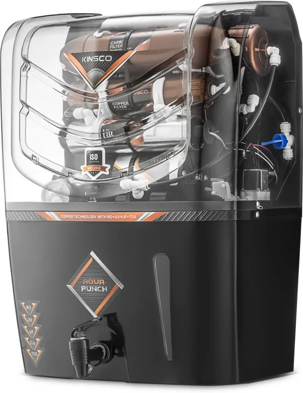 Kinsco Aqua Punch | Needs No service For 2 Years 15 L RO + UV + UF + Copper + Minerals Water Purifier