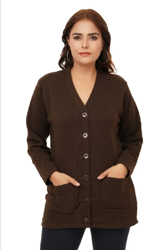 ENOV Solid V Neck Casual Women Purple Sweater