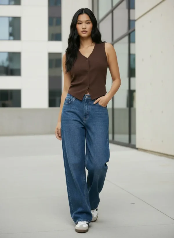 BuyNewTrend Casual Solid Women Brown Top