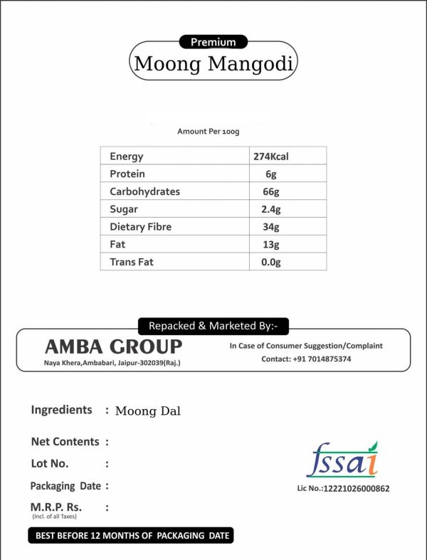 Farm & Farmers Combo Of 2 | Moong Wadi | Rajasthani Mangodi Moong Bori- 200Gm Each 400 g