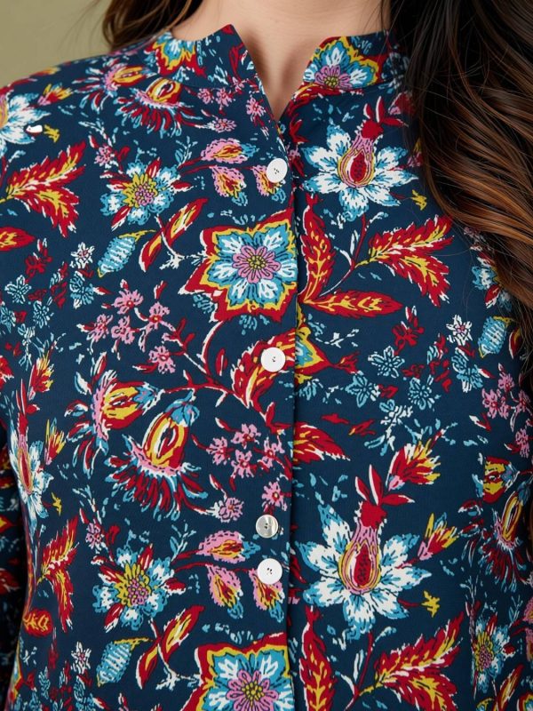 FebQ Casual Printed Women Multicolor Top