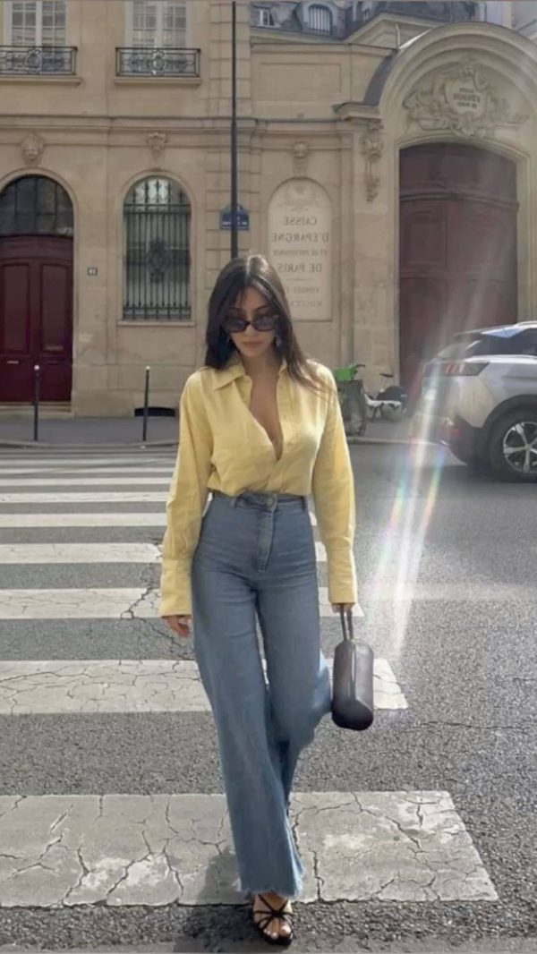 Femibazaar Women Solid Casual Yellow Shirt