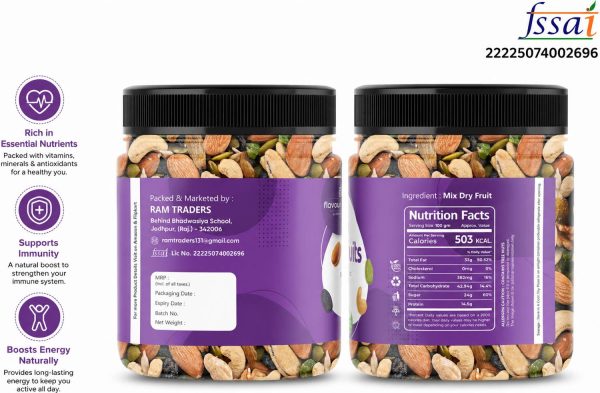 Flavour Delight Dry Fruit Wellness Pack 250g | Almonds, Cashews, Raisins| Daily Nutrition Blend Almonds, Amla, Apricots, Assorted Seeds & Nuts,...