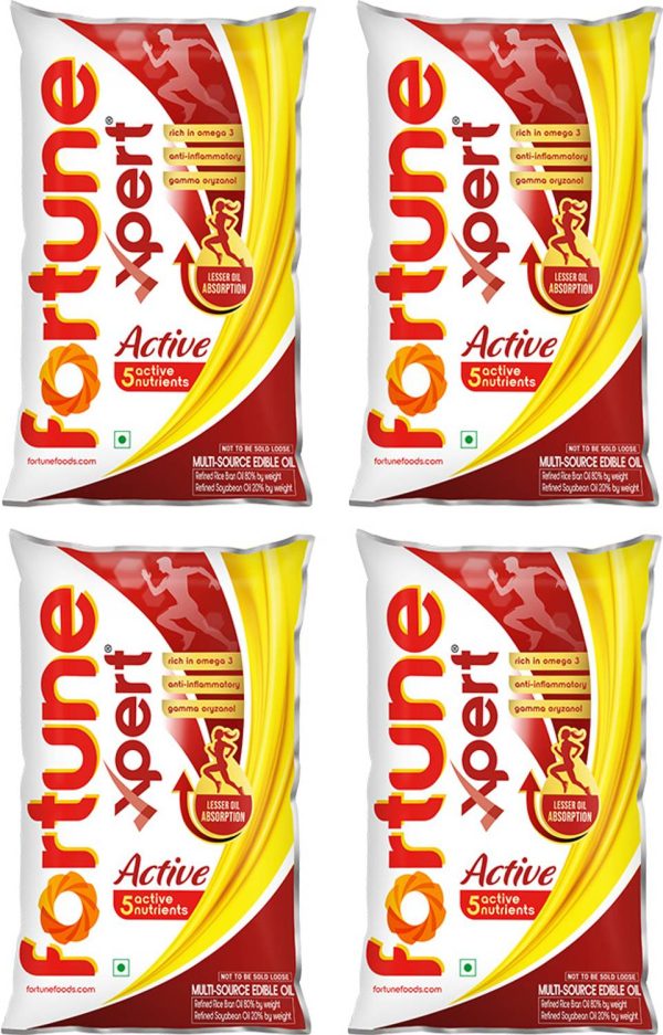 FORTUNE Xpert Active Rice Bran Oil & Soyabean Oil | 5 Active Nutrients | Rich in Omega 3 Blended Oil