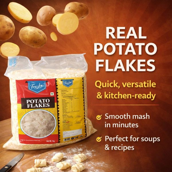 Freshos Potato Flakes 1 kg | Instant Mashed Potato Flakes|Dehydrated for Cooking & Snack 1 kg