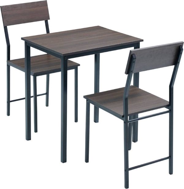 furniba 2 seater Dining set with chairs | Metal Frame | 2 Seater | Mapple | Engineered Wood 2 Seater Dining Set