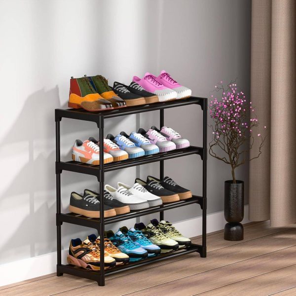 FurniGully 5 Layer Shoe Stand For Home Durable and Multipurpose Shoe Rack Plastic Collapsible Shoe Stand