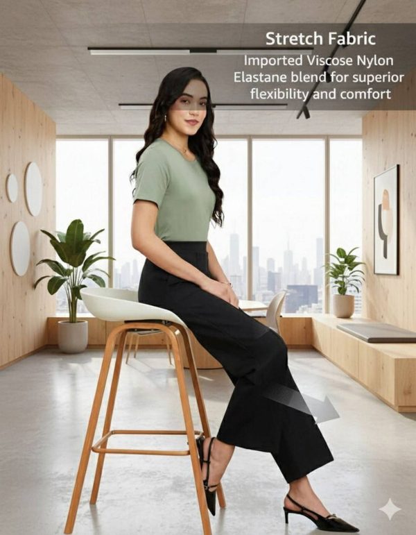 Gheiebvdo Straight Fit Women Black Trousers