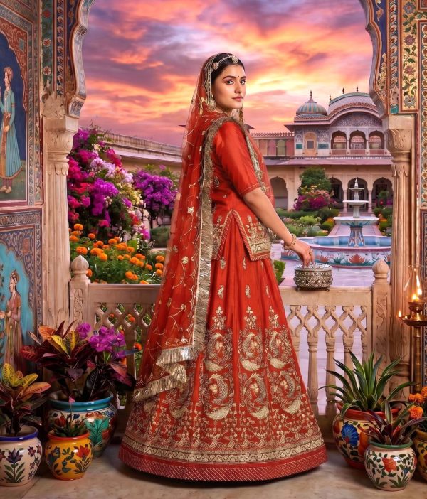 GHOOMAR Embroidered Semi Stitched Rajputi Poshak