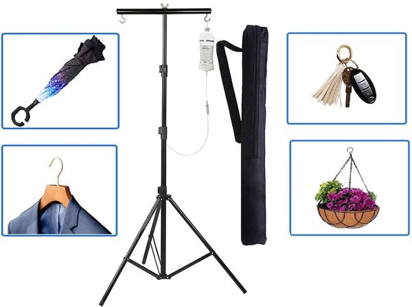 GiftMax Hospital IV Drip Glucose Saline Stand for Multipurpose with Carry Bag Saline Stand