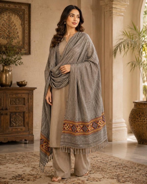 GK VILLA Acrylic, Wool Embroidered Women Shawl