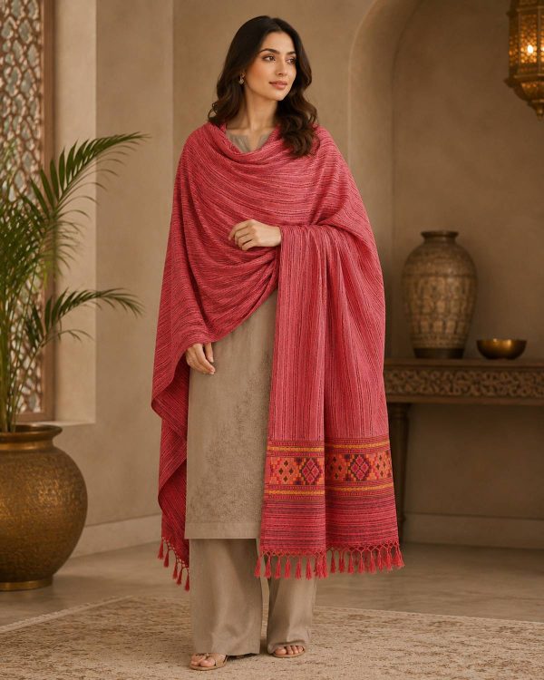 GK VILLA Acrylic, Wool Embroidered Women Shawl