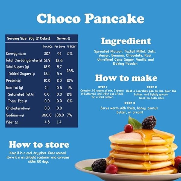 Gladful Sprouted Protein Choco-Banana Millet Pancake Mix 300 g