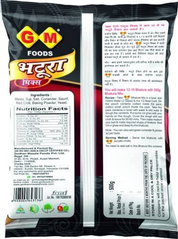 GM FOODS Bhatura Mix 500 Gram ( Pack Of 3)