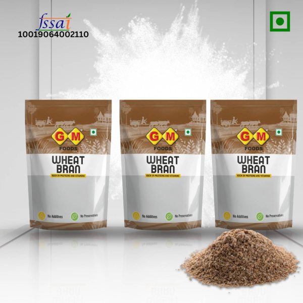 GM FOODS by GM FOODS Wheat Bran Flour Atta 200 Gram ( Pack Of 3)