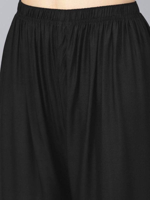 Go Gazab Loose Fit Women Black, White Trousers