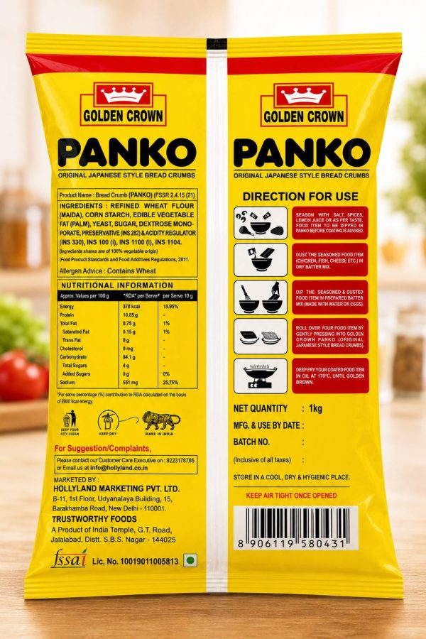 Golden Crown Panko Bread Crumbs (1000gm) 1 kg