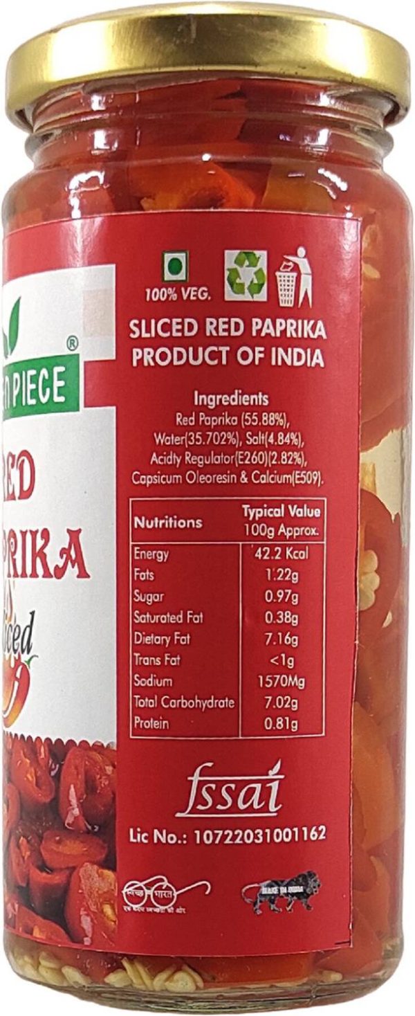GREEN PIECE Red Paprika Sliced (230gm) (Pack of 2) Jalapenos