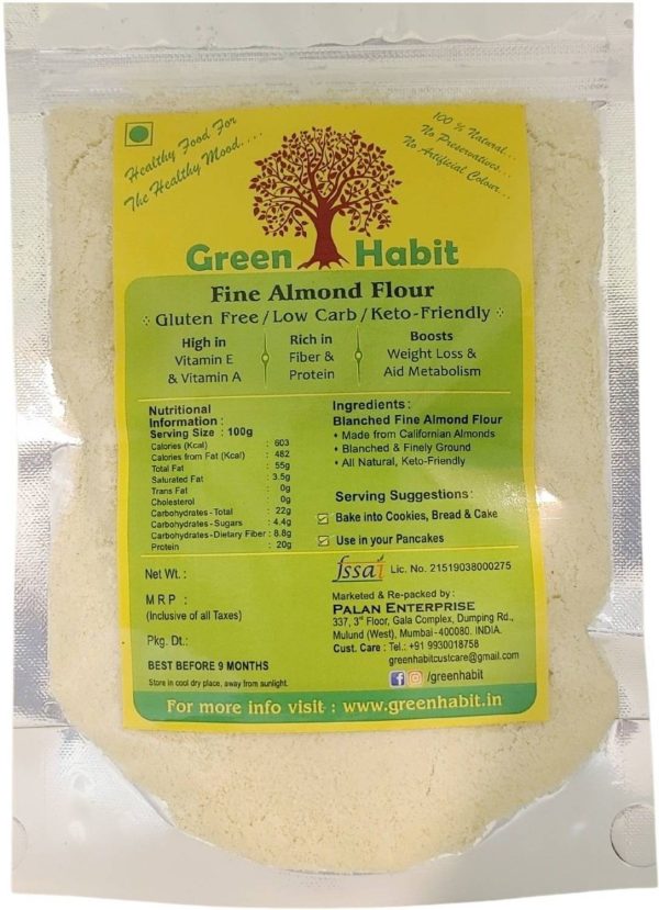 greenhabit Fine Blanched Almond Flour 200 gm & Coconut Flour 250 gm Combo Pack (Keto-Friendly, Gluten-Free,Naturally Protein-Rich, Fiber-Rich)