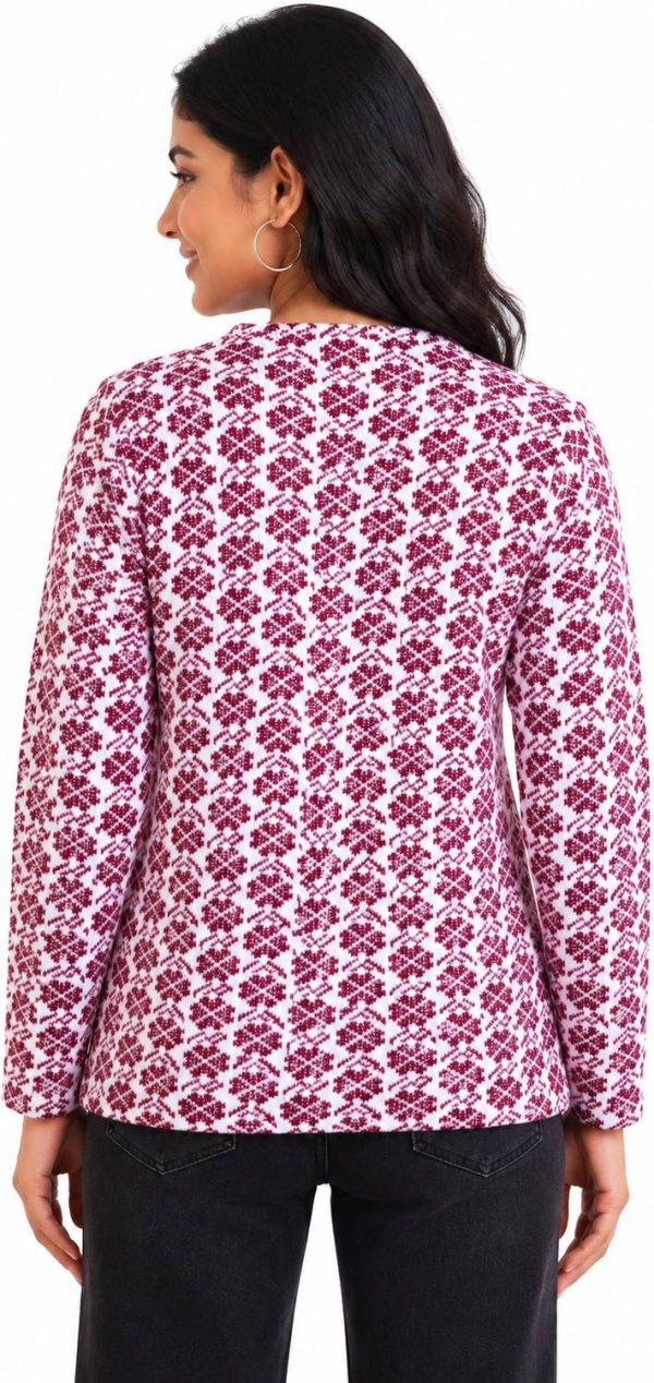 GTwo Self Design Round Neck Casual Women Maroon Sweater