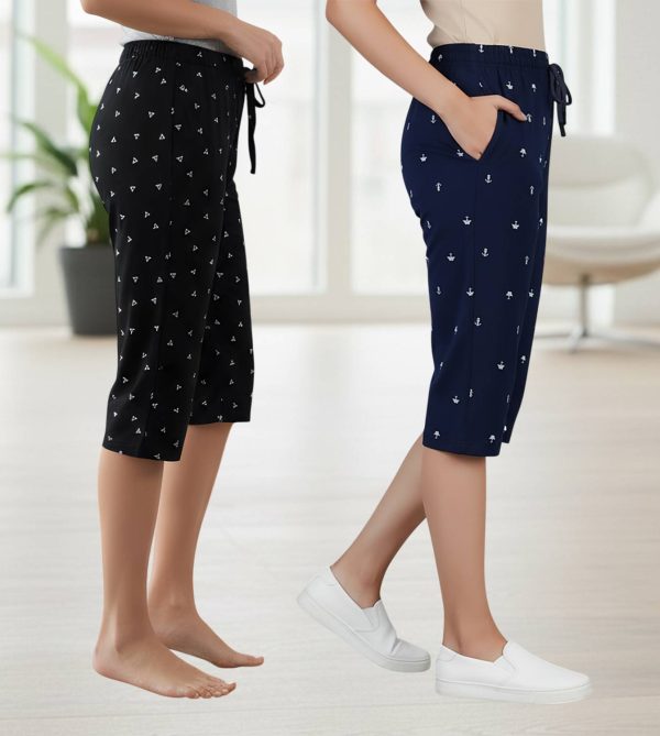 Guide Women Black, Dark Blue Capri