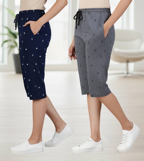 Guide Women Dark Blue, Grey Capri