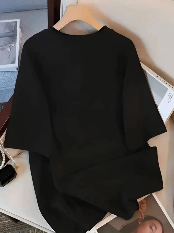 HARSHTARU HUB Printed Women Round Neck Black T-Shirt